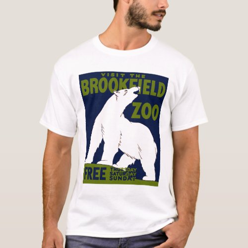 Brookfield Zoo Federal Art Program Poster 1936 T_Shirt
