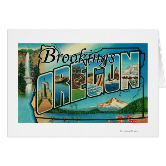 Brookings, Oregon - Large Letter Scenes Cards (Front Horizontal)