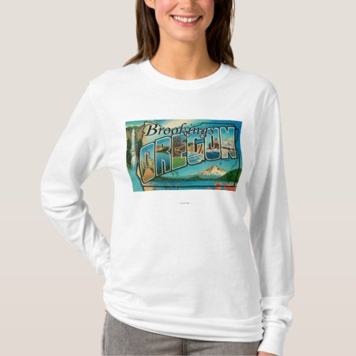 Brookings Oregon _ Large Letter Scenes T_Shirt