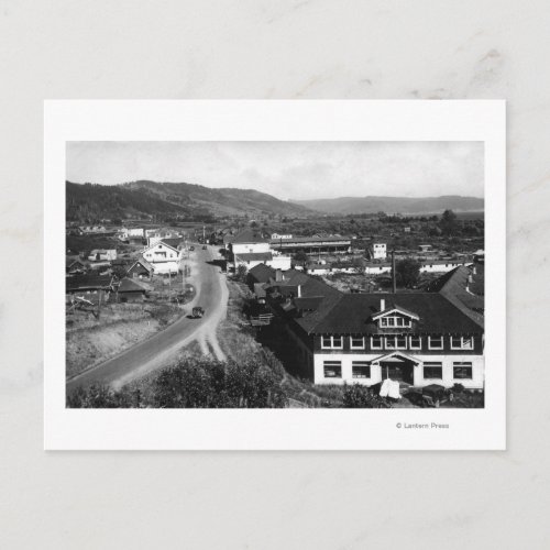 Brookings Oregon Town View and Ocean Photograph Postcard