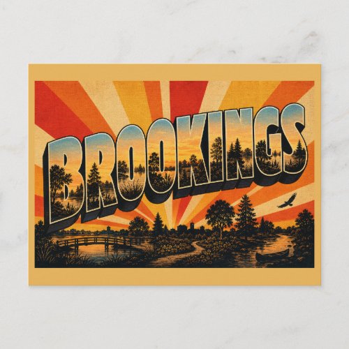 Brookings SD Nature Park Gardens River Art Postcard