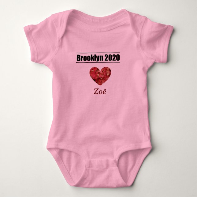 Brooklyn 2020 Heart Playsuit Baby Bodysuit (Front)