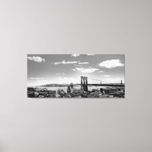 Brooklyn and Manhattan Bridges 1913 Canvas Print