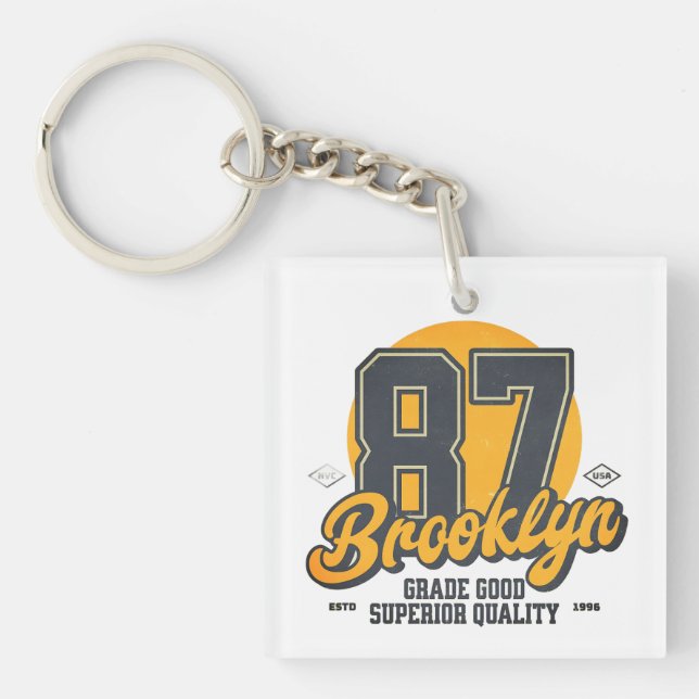 Brooklyn Badge Keychain (Front)