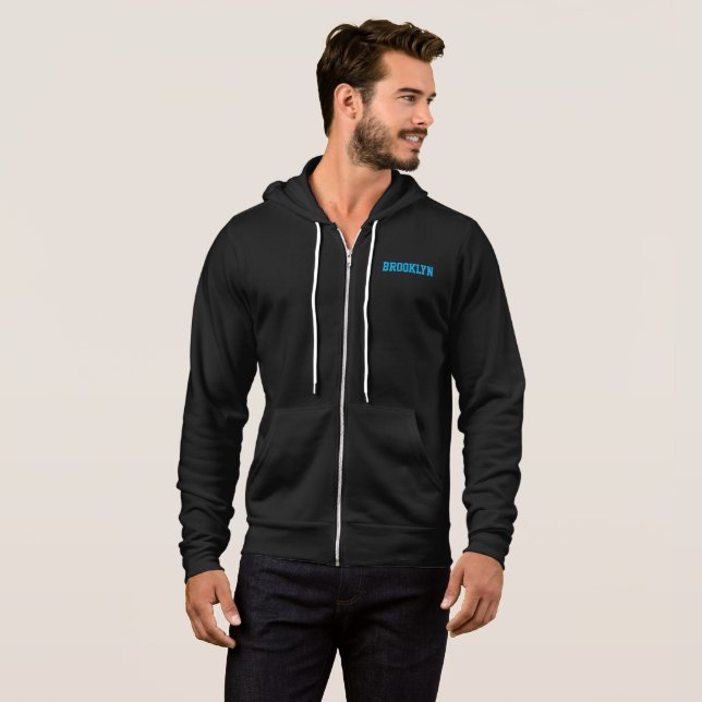 BROOKLYN BELLA + CANVAS MEN'S FULL ZIP HOODIE      (Front Full)