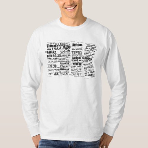 Brooklyn BK New York NYC Word Art T_Shirt