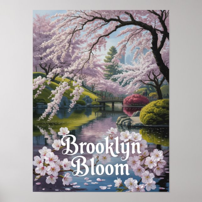 Brooklyn Bloom Cherry Blossom Garden Poster (Front)