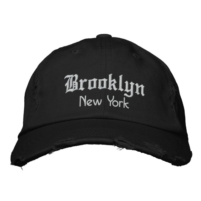 brooklyn bold embroidered baseball hat (Front)