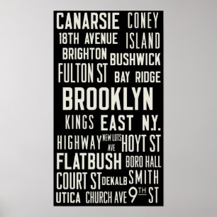 "Brooklyn Bound" Vintage Subway Print