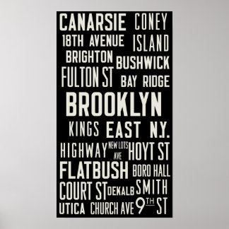 "Brooklyn Bound" Vintage Subway Print