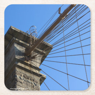 Brooklyn Bridge 01 Square Paper Coaster