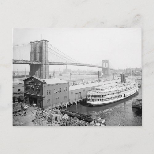 Brooklyn Bridge and Docks 1905 Postcard