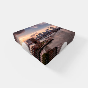 Brooklyn Bridge and Lower Manhattan Coaster Set