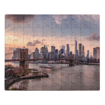 Brooklyn Bridge And Lower Manhattan Jigsaw Puzzle by iconicnewyork at Zazzle