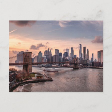 Brooklyn Bridge And Lower Manhattan Postcard