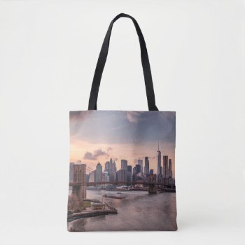 Brooklyn Bridge And Lower Manhattan Tote Bag by iconicnewyork at Zazzle