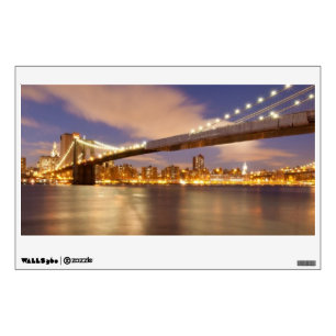 Brooklyn Bridge and Manhattan at Night. Wall Sticker