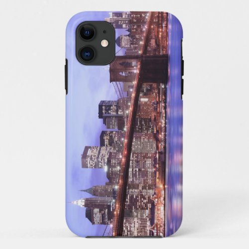 Brooklyn Bridge and Manhattan Skyline At Night iPhone 11 Case