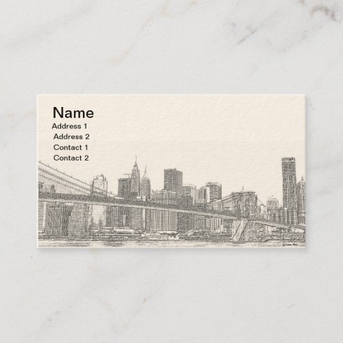 Brooklyn Bridge and Manhattan Skyline Business Card