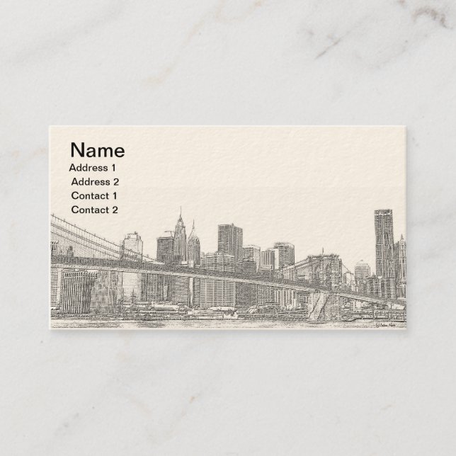 Brooklyn Bridge and Manhattan Skyline Business Card (Front)