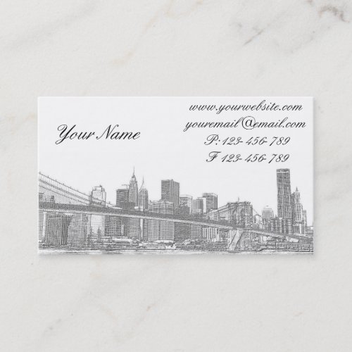 Brooklyn Bridge and Manhattan Skyline Business Cards