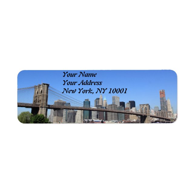Brooklyn Bridge and Manhattan Skyline Label (Front)