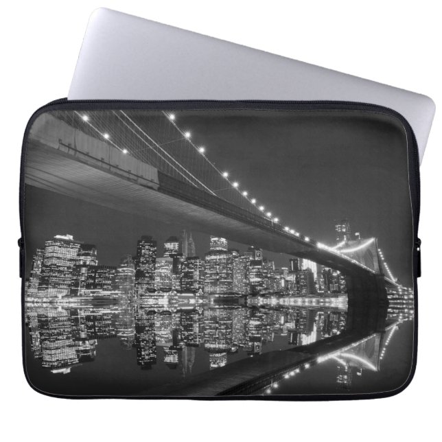 Brooklyn Bridge and Manhattan Skyline Laptop Sleeve (Front)