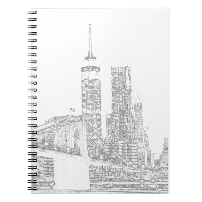 Brooklyn Bridge and Manhattan Skyline Notebook (Front)
