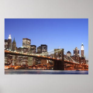 Brooklyn Bridge and Manhattan Skyline Poster