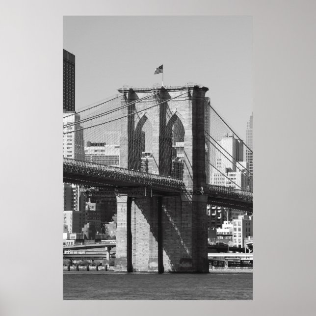 Brooklyn Bridge and Manhattan Skyline Poster (Front)