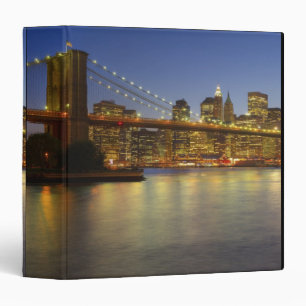 Brooklyn Bridge and New York City buildings 3 Ring Binder