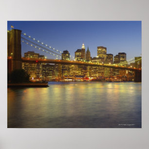 Brooklyn Bridge and New York City buildings Poster