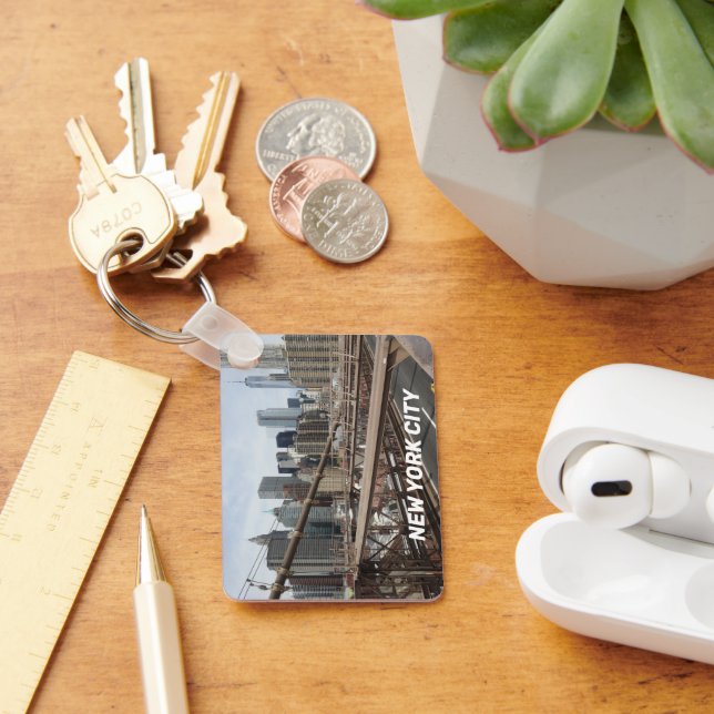 Brooklyn Bridge and New York City Skyline View Keychain (Desk)