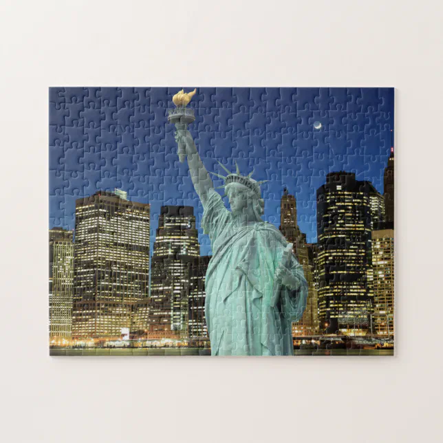 Brooklyn Bridge and The Statue of Liberty Jigsaw Puzzle | Zazzle