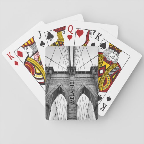 Brooklyn Bridge Architectural Closeup Photo Playing Cards