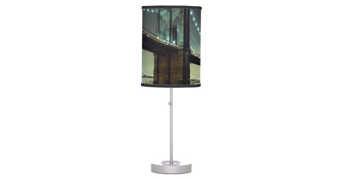 Brooklyn Bridge at night Manhattan Bridge Table Lamp Zazzle