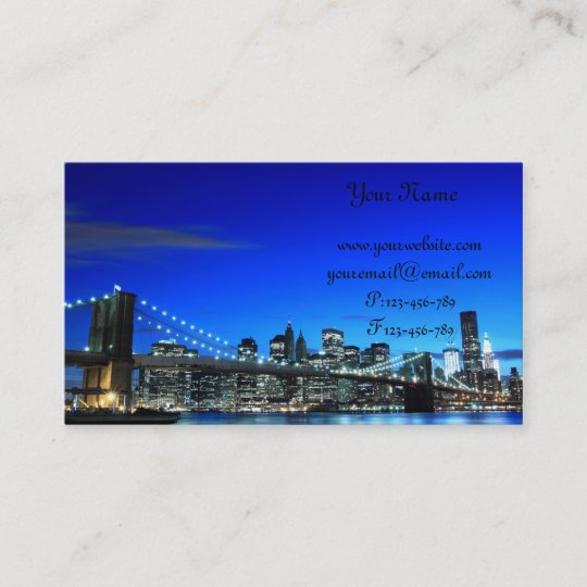 Brooklyn Bridge At Night, New York City Business Card