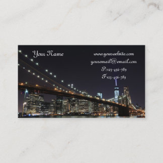 Brooklyn Bridge At Night, New York City Business Card