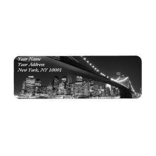 Brooklyn Bridge at Night, New York City Label
