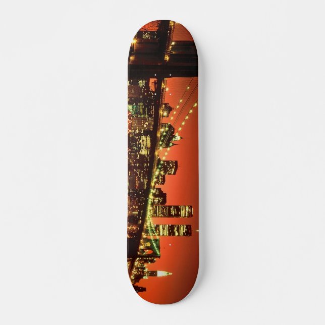Brooklyn Bridge at Night Skateboard Deck (Front)