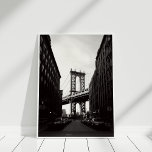 Brooklyn Bridge Black and White Cityscape Print<br><div class="desc">Experience the timeless charm of New York with this Brooklyn Bridge wall art.
The dramatic black and white photography captures city life and architectural beauty.
Perfect for modern lofts,  offices,  or urban-inspired spaces.
Adds depth,  sophistication,  and character to any wall.
A must-have for travel lovers and architecture enthusiasts.</div>