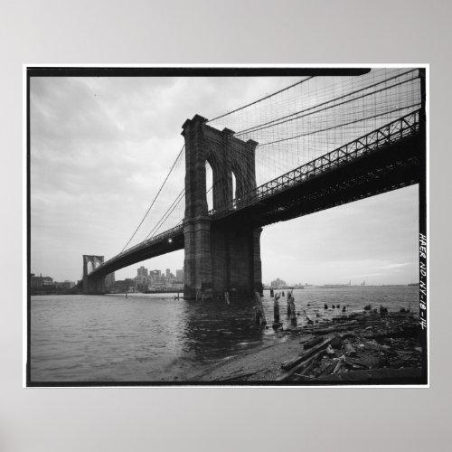 Brooklyn Bridge Black and White Photograph Poster