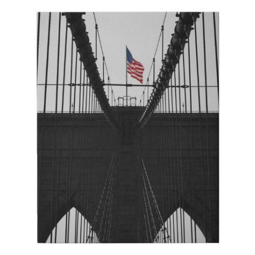 Brooklyn Bridge Black And White Photography Faux Canvas Print