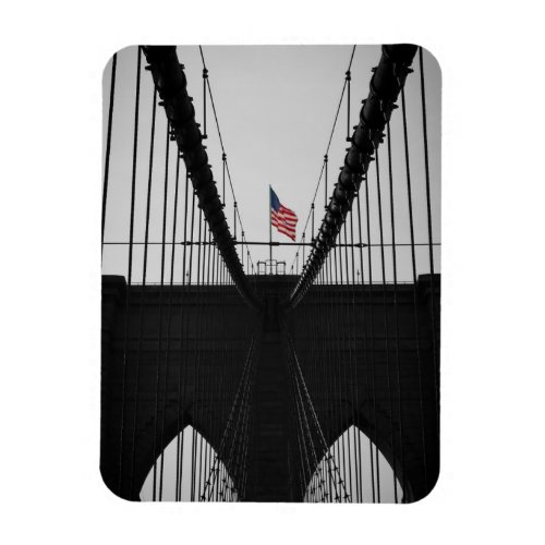 Brooklyn Bridge Black And White Photography Magnet