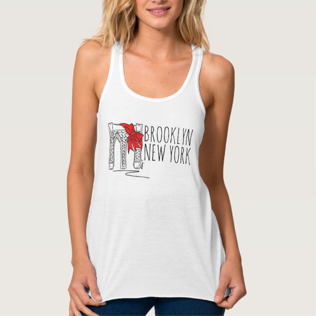 Brooklyn Bridge Bow New York City NYC Love Bklyn Tank Top (Front)