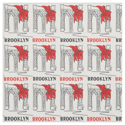 Brooklyn Bridge Bow NYC New York City Landmark Red Fabric