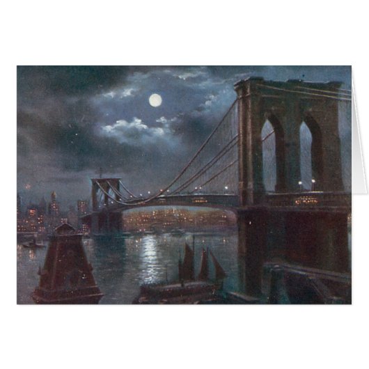 Brooklyn Bridge by Moonlight Cards (Front Horizontal)