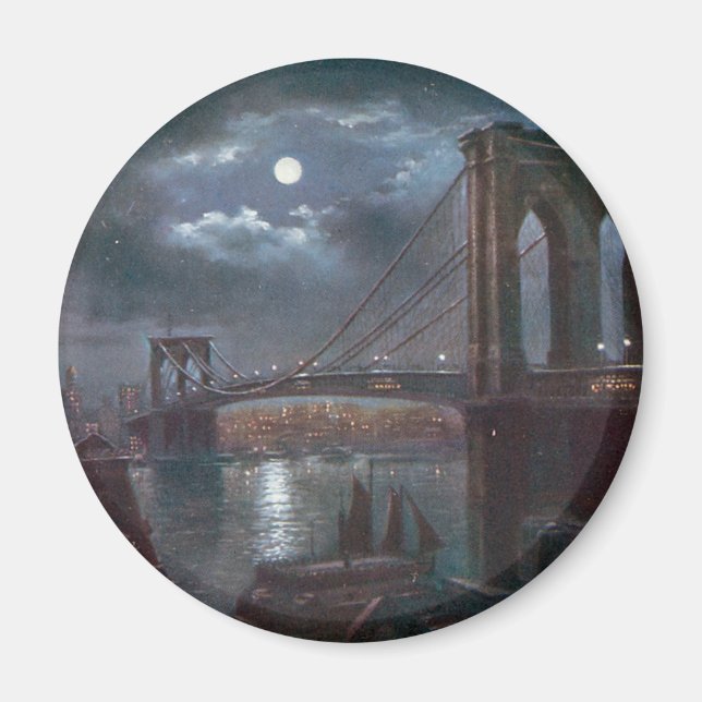 Brooklyn Bridge by Moonlight Magnet (Front)