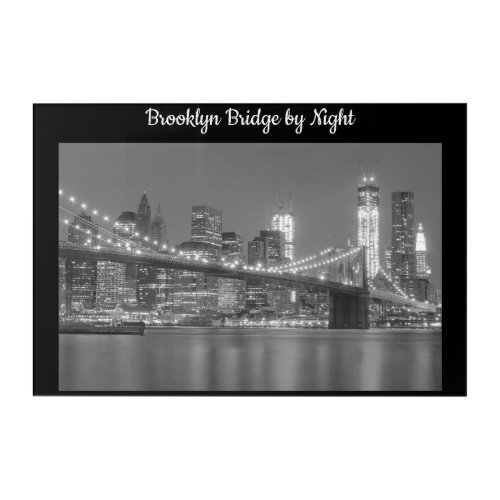 Brooklyn Bridge by Night Acrylic Print