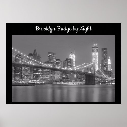 Brooklyn Bridge by Night Poster